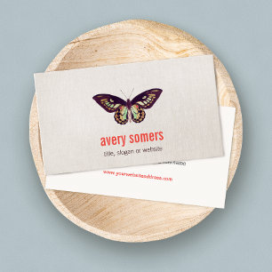 Butterfly Linen look Visitekaartje