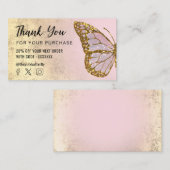 Butterfly logo Bedankt voor uw aankoop Visitekaartje (Voorkant / Achterkant)