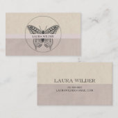 Butterfly Logo Dusty Grey Pink Personal Contactkaartje (Voorkant / Achterkant)