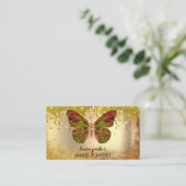 Butterfly Logo Gold Driving Girly Modern Rainbow Visitekaartje (Staand voorkant)