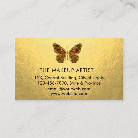 Butterfly Logo Gold Driving Girly Modern Rainbow Visitekaartje (Achterkant)