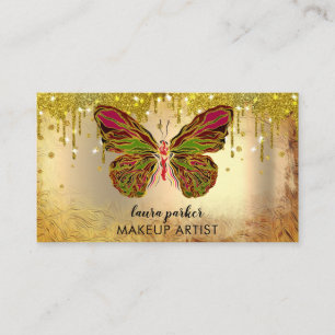 Butterfly Logo Gold Driving Girly Modern Rainbow Visitekaartje