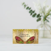 Butterfly Logo Gold Driving Girly Modern Rainbow Visitekaartje (Staand voorkant)