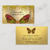 Butterfly Logo Gold Driving Girly Modern Rainbow Visitekaartje (Voorkant / Achterkant)