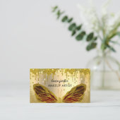 Butterfly Logo Gold Glitter Driving Girly Modern Visitekaartje (Staand voorkant)
