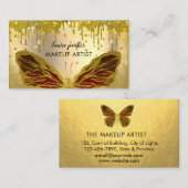 Butterfly Logo Gold Glitter Driving Girly Modern Visitekaartje (Voorkant / Achterkant)