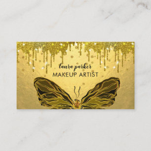 Butterfly Logo Gold Glitter Driving Girly Visitekaartje