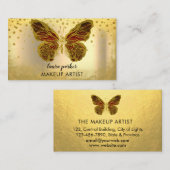 Butterfly Logo Gold Glitter Girly Modern Elegant Visitekaartje (Voorkant / Achterkant)