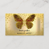Butterfly Logo Gold Glitter Girly Modern Elegant Visitekaartje (Voorkant)