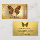 Butterfly Logo Gold Glitter Girly Modern Rainbow B Visitekaartje (Voorkant / Achterkant)