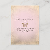 Butterfly logo Oorbel Houder Display Card Visitekaartje (Achterkant)