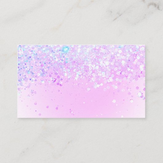 Butterfly logo op faux glitter bedankt visitekaartje (Achterkant)