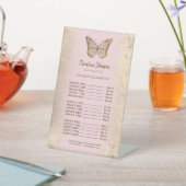 Butterfly logo op Faux Gold folie prijslijst Reclamebord Met Voetstuk (Insitu)