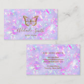 Butterfly logo op opaal textuur visitekaartje (Voorkant / Achterkant)