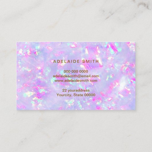 Butterfly logo op opaal textuur visitekaartje (Achterkant)