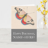 Butterfly  Look Verjaardag Wenskaart Kaart (Gele Bloem)