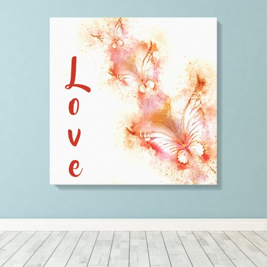 Butterfly Love Canvas Afdruk (Insitu (Houten vloer))