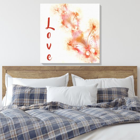 Butterfly Love Canvas Afdruk (Insitu (Slaapkamer))