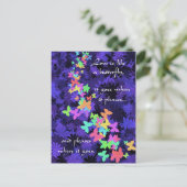 Butterfly Love/Colorful-Quote Briefkaart (Staand voorkant)