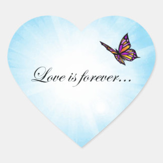 Butterfly "LOVE is Forever" Hart Sticker