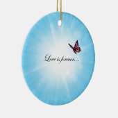Butterfly "LOVE is Forever" Keramisch Ornament (Rechts)