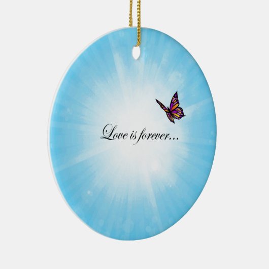 Butterfly "LOVE is Forever" Keramisch Ornament (Rechts)