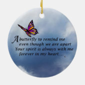 Butterfly "LOVE is Forever" Keramisch Ornament (Achterkant)