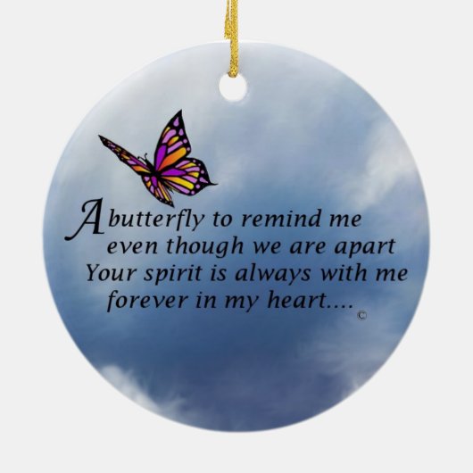 Butterfly "LOVE is Forever" Keramisch Ornament (Achterkant)