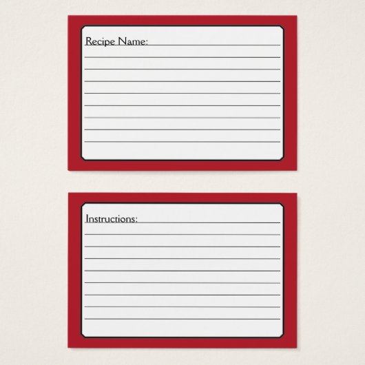 Butterfly Love | Vaste kleur Rood 5-rand Visitekaartje (Voorkant /achterkant)