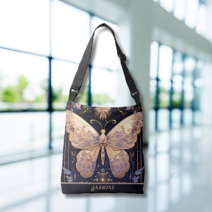 Butterfly Lover Floral Paarse Roze Crossbody Tas