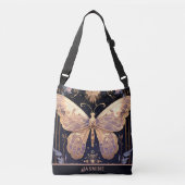 Butterfly Lover Floral Paarse Roze Crossbody Tas (Voorkant)