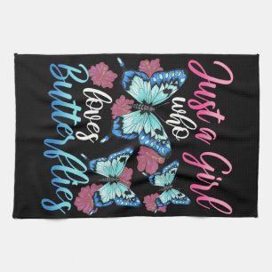 Butterfly Lover is een meisje dat van Butterflies Theedoek