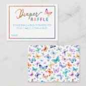 Butterfly Luier Raffle Baby shower Kaart (Voorkant / Achterkant)