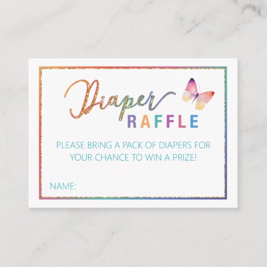 Butterfly Luier Raffle Baby shower Kaart (Voorkant)