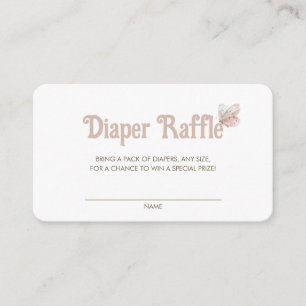 Butterfly Luier Raffle voor Baby shower Informatiekaartje