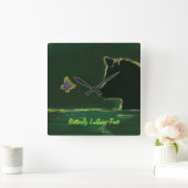 Butterfly Lullaby Time Wall Clock Vierkante Klok (Huis)