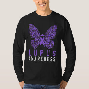 Butterfly Lupus Awareness Month Paarse lint supp T-shirt