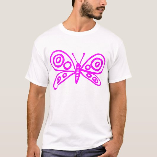Butterfly - Magenta T-shirt (Voorkant)