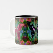 Butterfly Magic III Tweekleurige Koffiemok (Voorkant links)