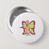 Butterfly Magic Wand Ronde Button 7,6 Cm (Voorkant /achterkant)