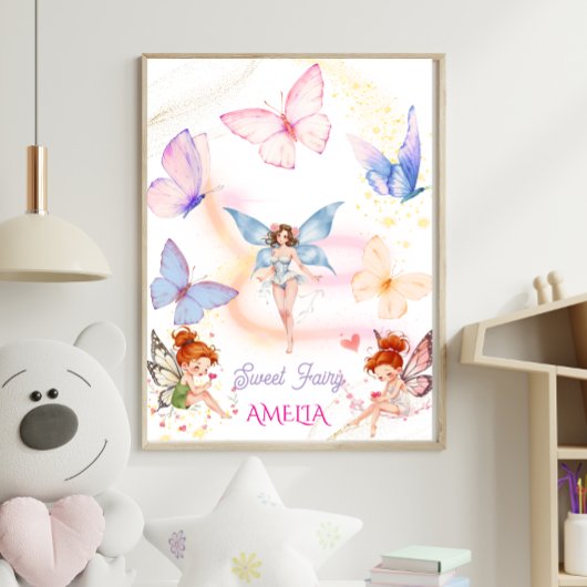 Butterfly Magical Fairy Garden Kids Poster