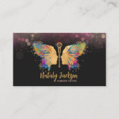 Butterfly Make-up Brush Vrouw Profiel Visitekaartje (Voorkant)