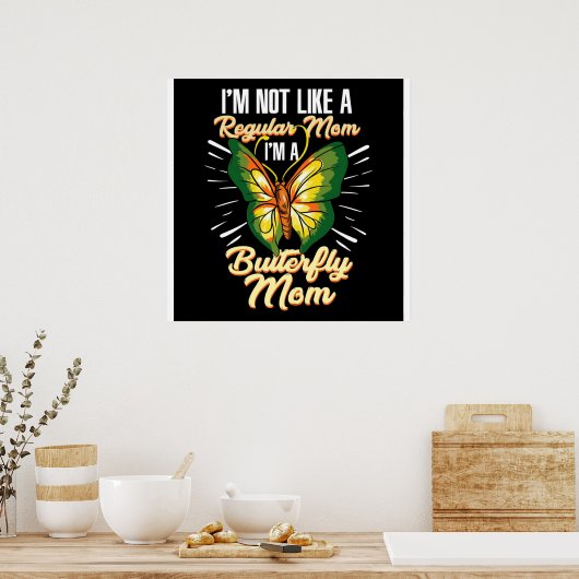 Butterfly mam Gift, mam Birthday Gift, Moederdag Poster (Keuken)