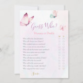 Butterfly Mama of Daddy Baby shower spel Kaart (Voorkant)