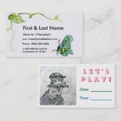 Butterfly Mammie Aangepaste foto afspeeldatum Kaar Contactkaartje (Voorkant / Achterkant)