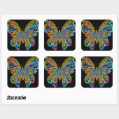 BUTTERFLY MANDALA ART FOR SPIRITUEEL MEDITATION VIERKANTE STICKER (Vel)