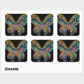 BUTTERFLY MANDALA ART FOR SPIRITUEEL MEDITATION VIERKANTE STICKER (Vel)