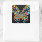BUTTERFLY MANDALA ART FOR SPIRITUEEL MEDITATION VIERKANTE STICKER (Tas)
