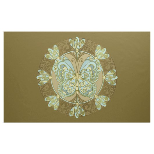 Butterfly Mandala - Fabric Stof (Yard (91,4 cm))