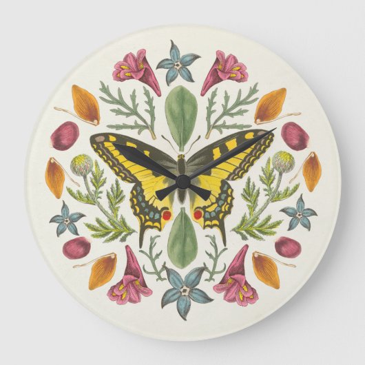 Butterfly Mandala Grote Klok (Voorkant)